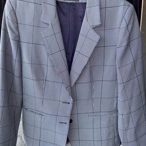 Classic navy blue and gray Checkered women’s lined Blazer